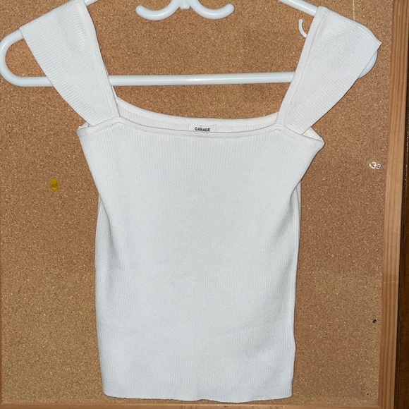 White Garage tank top